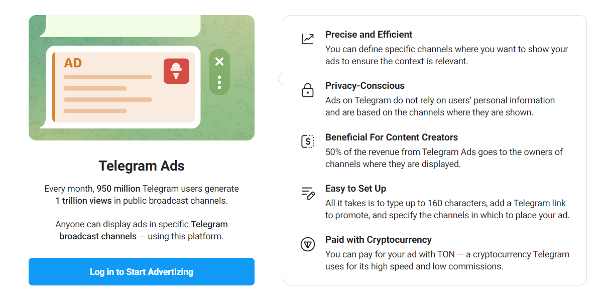 ads telegram connexion